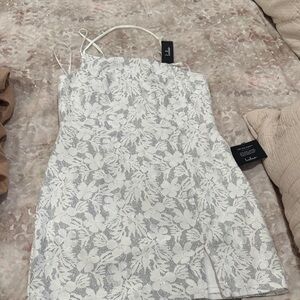 Lulu's White Floral Mini Dress